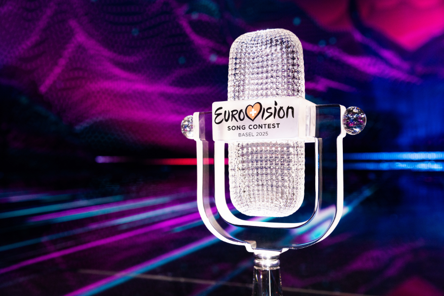 The trophy of the 69th Eurovision Song Contest at St. Jakobshalle in Basel - Corinne Cumming / EBU