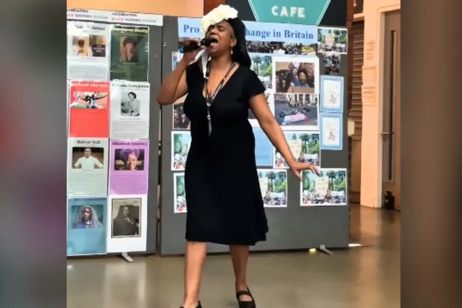 A talented singer serenading audiences for CCC's Black History Month celebrations