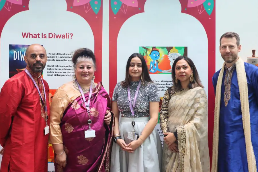 Colleagues joining in the fun at CCC's Diwali celebration