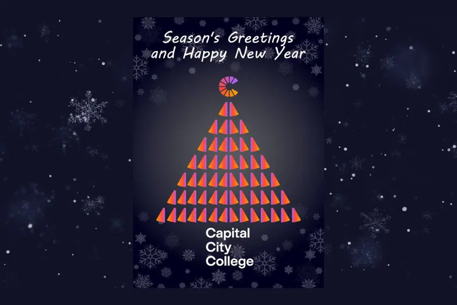 A festive winter greeting from Capital City College