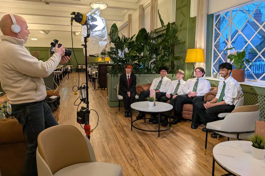 The BBC One film crew interviewing CCC Westminster students