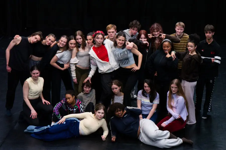 CCC students sharing the stage with performing arts students in Budapest